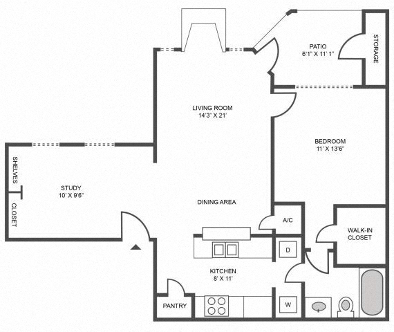 Floor plan layout diagram for 1E Renovation 2